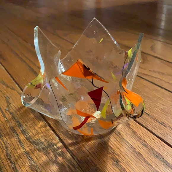 Handmade Decorative Fused Glass Mini Slumped Vase - Picture 1 of 4